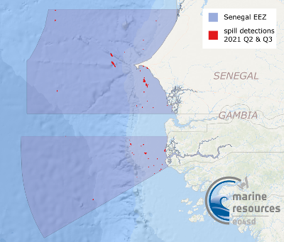 Oil Spill Detection Service - Senegal 2021, quarter 2 and 3